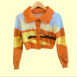 Sunset Knit Button Up Cardigan